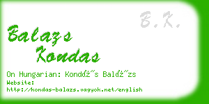 balazs kondas business card